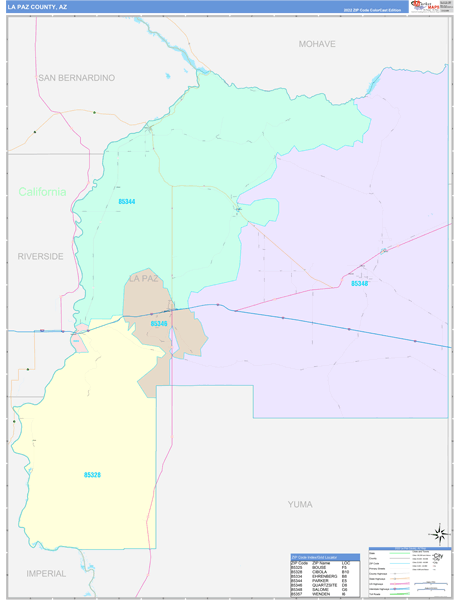 La Paz County Digital Map Color Cast Style